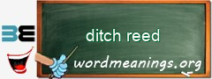 WordMeaning blackboard for ditch reed